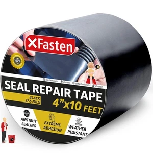 XFasten Waterproof Patch and Seal Tape, Black, 4-Inch by 10-Feet, Black  - Picture 1 of 8