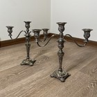 WM Rogers and son Silverplate Candelabra, Victorian Rose Design Lot Of 2