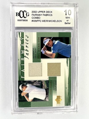 2002 Upper Deck Mike Weir / Phil Mickelson Fairway Fabrics Combo #WM-FFC BCCG 10 - Imagem 1 de 2