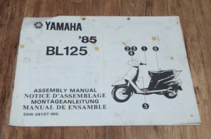 Yamaha Scooter BL125 1985 BL 125 Instrucciones Preparación Manual Montaje De Colección - Imagen 1 de 8