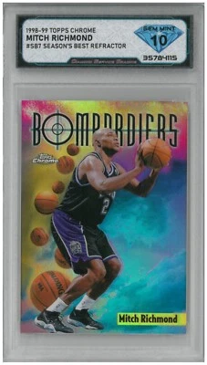 1998-99 Topps cromo MITCH RICHMOND sb7 mejor refractor de la temporada💎DSG 10 gemas como nuevo Foto 1 de 2