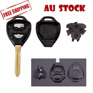 2 Button Toyota Remote Key Fob Shell Case Cover Rav4 Corolla Yaris Hilux Hiace - Picture 1 of 2
