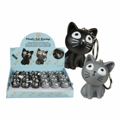 Schlüsselanhänger Katze Kätzchen mit LED Licht und Sound Miau Meow Mauzt