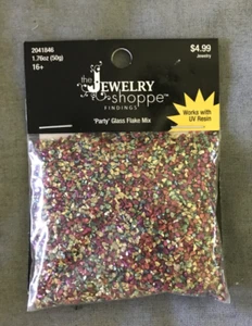 * Nuevo en Paquete ~ Joyería "Fiesta" Mezcla de escamas de vidrio, 1,76 oz. ~ Precio de venta sugerido por el fabricante $4,99 - Imagen 1 de 2