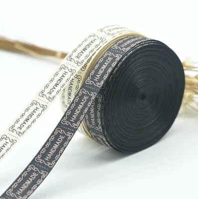 6 Yards “Handmade” Label Ribbon for Handmade Items Gift Packing Scrapbooking - Image 1 of 2
