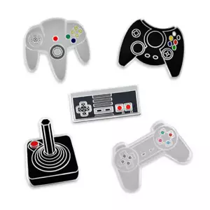 PinMart's Retro Video Gaming Original Controller Enamel Lapel Pin Set - Picture 1 of 6