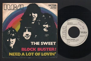 7" THE SWEET BLOCK BUSTER! / NEED A LOT OF LOVIN' PROMO RCA ITALY 1973 GLAM ROCK - Imagen 1 de 1