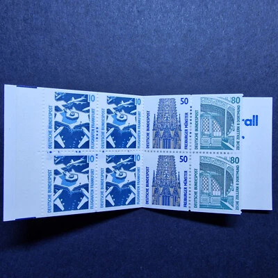 Germany 1980s MNH - Aviation Planes Architecture - MNH 8 Stamps Booklet - Image 1 of 4