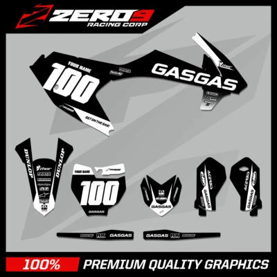 CUSTOM MX GRAPHICS KIT MOTOCROSS: GASGAS MC 50 MC 65 2021 - 2022 BLOCK BLK/WHI - Image 1 of 4
