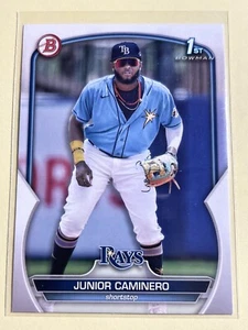 JUNIOR CAMINERO 2023 Bowman 1st Paper Prospect #BP-61 Tampa Bay Rays - Picture 1 of 2