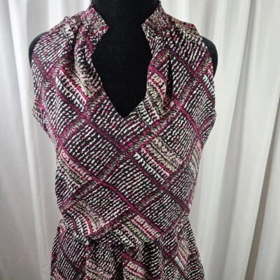White House Black Market Women's Dress Sleeveless Geometric Purple Size XXS - Image 1 of 4