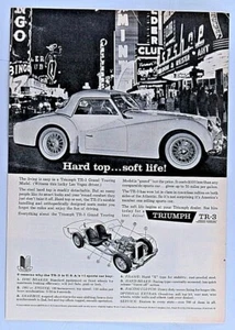 1959 Triumph TR3 Vintage Las Vegas - Hardtop Soft Life Original Print Ad 8,5 x 11 - Bild 1 von 3