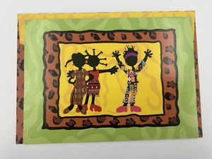 New Seasons Africa Tribal Greeting Card Blank Fill In Cheetah Animal Print - Picture 1 of 4