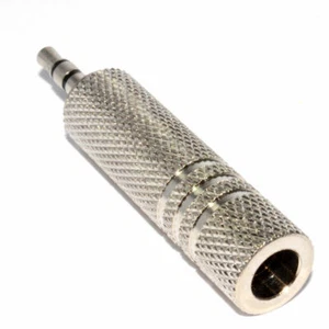 6,3 mm Stereo Buchse auf 3,5 mm Stereo Buchse Stecker Adapter - Bild 1 von 7