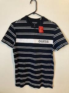 Vintage Y2K Guess Men's Size Small Black & White Striped Shirt. New with tag - Picture 1 of 3