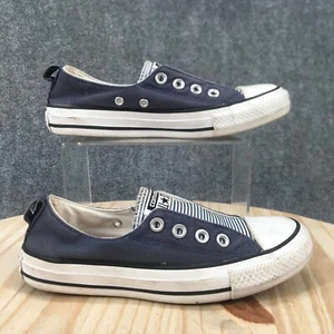 Converse Shoes Youth 4 Chuck Taylor All Stars Sneakers Blue Striped Low Top - Picture 1 of 15