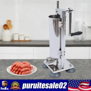 Homemade 6.6lbs 3L Vertical Sausage Stuffer Meat Filler Maker w/ 11pcs Tubes USA - Picture 1 of 12