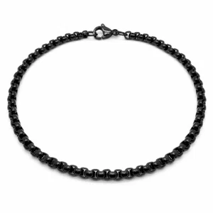 Edelstahl Armband Jasseron Erbskette Armkette unisex schwarz - Picture 1 of 3