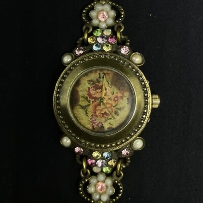 Reloj Michal Negrin Cristal Elegantes Rosas Raro Hecho en Israel Foto 1 de 4