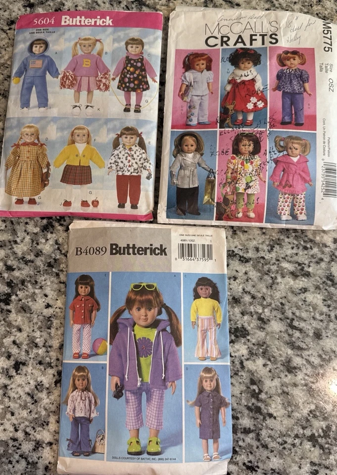 Doll Clothes Patterns Butterick & McCall’s Patterns Have Been Cut - Image 1 of 1