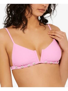 Hula Honey Shell Trim V Wire Bikini Top Junior's L Pink Large - Picture 1 of 3