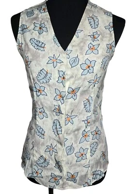 Blusa Emporio Armani Vintage Sin Mangas Floral Botánica Abotonada Talla S-Italia Foto 1 de 4