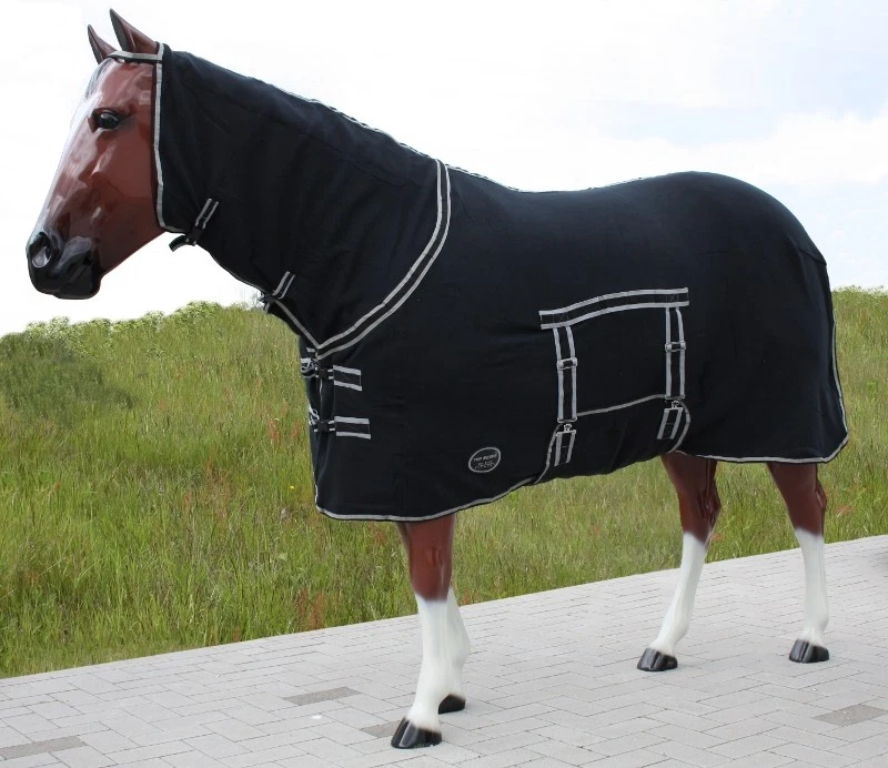 Abschwitzdecke aus Fleece mit Halsteil und Bauchlatz schwarz 125,135,145,155cm  - Bild 1 von 1