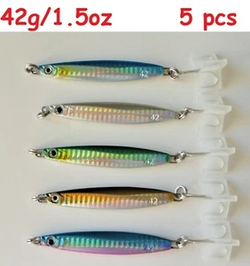 5 Stck. Colt Scharfschütze Metallvorrichtung 42 g/1,5 oz Messer vertikal Angelköder zufällige Farben - Bild 1 von 4