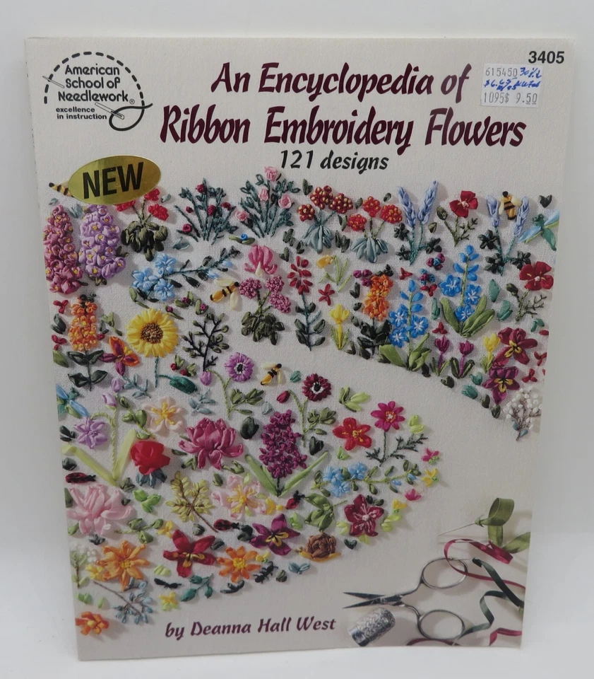 An Encyclopedia of RIBBON EMBROIDERY FLOWERS  Instruction Booklet #3405 - Image 1 of 4