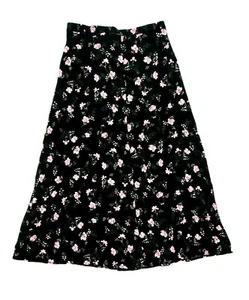 Maggie Lawrence Collection Women's Size S Black and Pink Floral Long Full Rayon  - Picture 1 of 7