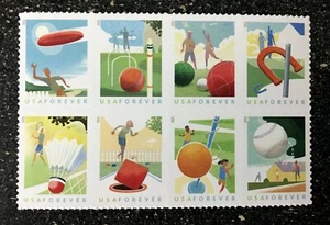 2021USA #5627-5634 Forever Backyard Games - Block of 8  mint - Picture 1 of 1
