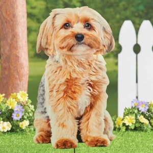 Photo-Realistic Lhasa Apso Dog Metal Garden Stake Outdoor Yard Lawn Home Decor - Picture 1 of 3