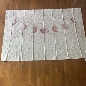 urban outfitters tapestry wall decor ivory linen canvas pink moon phases stars - Picture 1 of 4