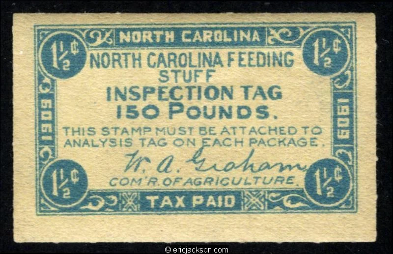 North Carolina Feed Stamp, NC FE6 mint, VF - Image 1 of 1