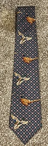 Cravatta vintage Chaps Ralph Lauren in seta fagiano fatta a mano negli Stati Uniti 57" - Foto 1 di 4