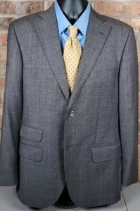 Luigi Bianchi x Reda Super 110s Mens Size 40 R Sport Blazer Jacket Gray Plaid - Picture 1 of 11