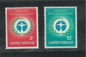 UNITED NATIONS, NEW YORK # 229-230, 1972 HUMAN ENVIRONMENT, STOCKHOLM - Picture 1 of 1