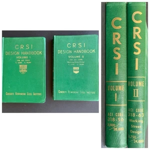 CRSI Design Handbook Vol 1 (1964), Vol 2 (1965, 1st Printing) USA CONCRETE - Picture 1 of 12