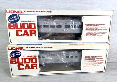 Vintage Lionel 6-8766 / 8767 Baltimore and Ohio Budd Car RDC Set - Excellent - Image 1 of 4