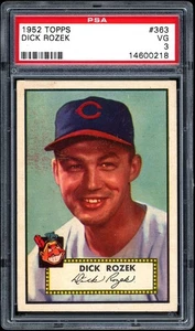 1952 Topps #363 Dick Rozek PSA 3 CENTERED High Number Set Break - Picture 1 of 2