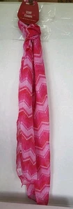 NEW Womens Greenbrier Pink and White  Accessory Neck/Head Scarf 11" x 60" - Picture 1 of 4