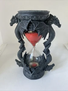 Reloj de Arena Dragón Medieval con Arena Roja y Base Patrón Nudo Celta 6" Alto - Imagen 1 de 8