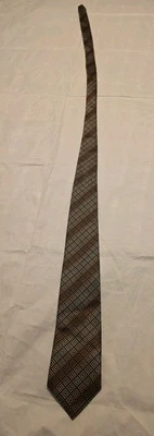 Stafford Essentials Brown/Gold Geometric 100% Polyester Tie Necktie 57"x3.5" - Image 1 of 4