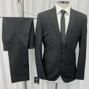NEXT TAILORING Tuta nera skinny fit moderna 2 pezzi C40S W30 L29 - Foto 1 di 19