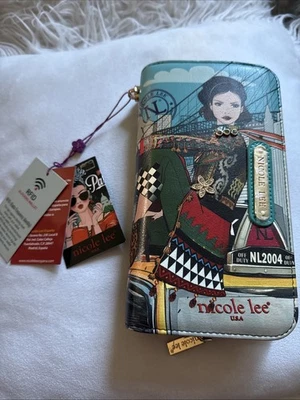 Cartera Nicole LEE RFID Doble Cremallera Nueva con CAJA ORIGINAL ¡GRAN REGALO! NUEVA YORK Foto 1 de 4