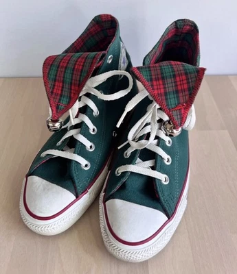 Vintage Converse Chuck Jingle Bells Christmas ELF Santas Helper Green SZ 5.5 USA - Image 1 of 4