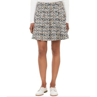 10 Crosby Derek Lam геометрический твид коробка складки юбка // 0 - Изображение 1 из 4