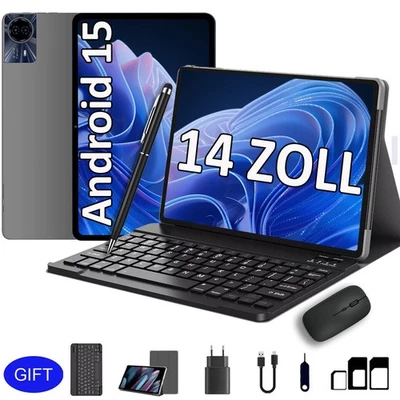 2025 Neu Gaming Tablet 14 Zoll Android 16 24GB RAM+256GB 8580mAh 4G LTE 2SIM GMS - Bild 1 von 4