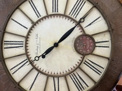 Sterling And Noble Wall Clock And Thermometer 23x23 - Image 1 of 3