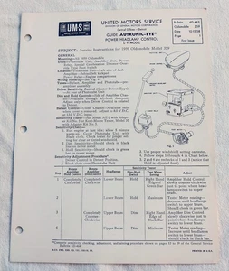 1959 Oldsmobile 98 Super 88 Original GM Autronic Eye Service/Repair Info 59 NOS - Picture 1 of 3